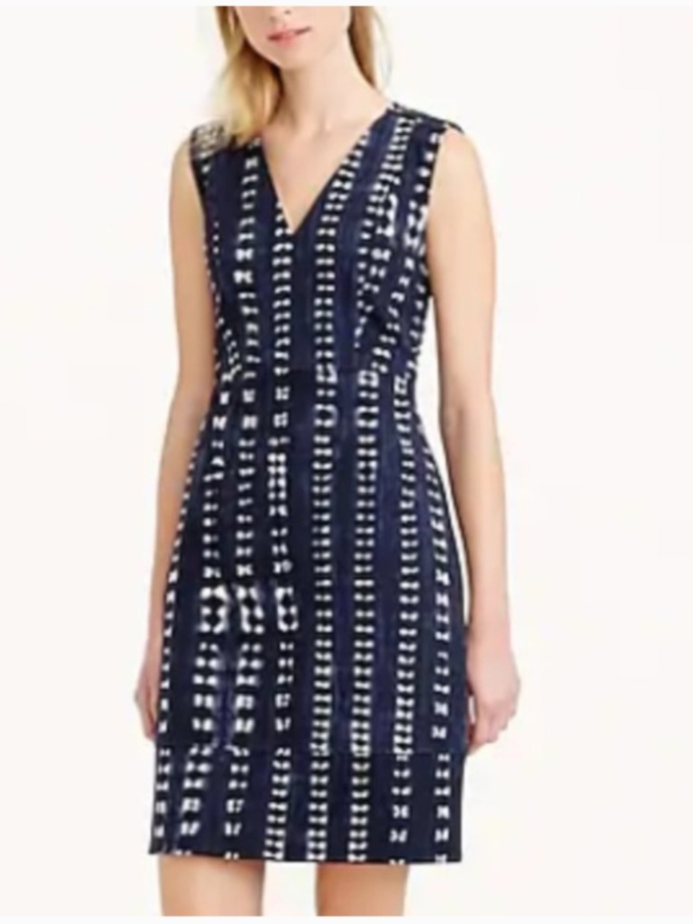 J. Crew Indigo Adire Dress Blue Ikat Tie Dye 18